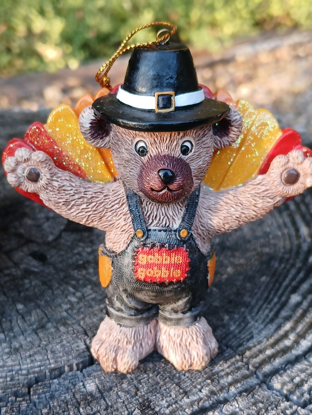 Vintage 1997 Claire’s Thanksgiving Pilgrim Turkey Bear Ornament